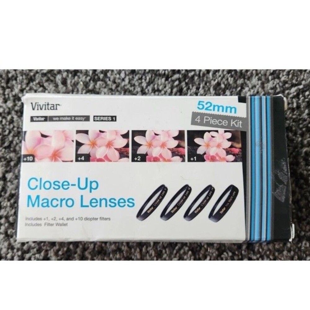 Vivitar 52mm Close-Up Macro Camera Lenses 4 Piece Set